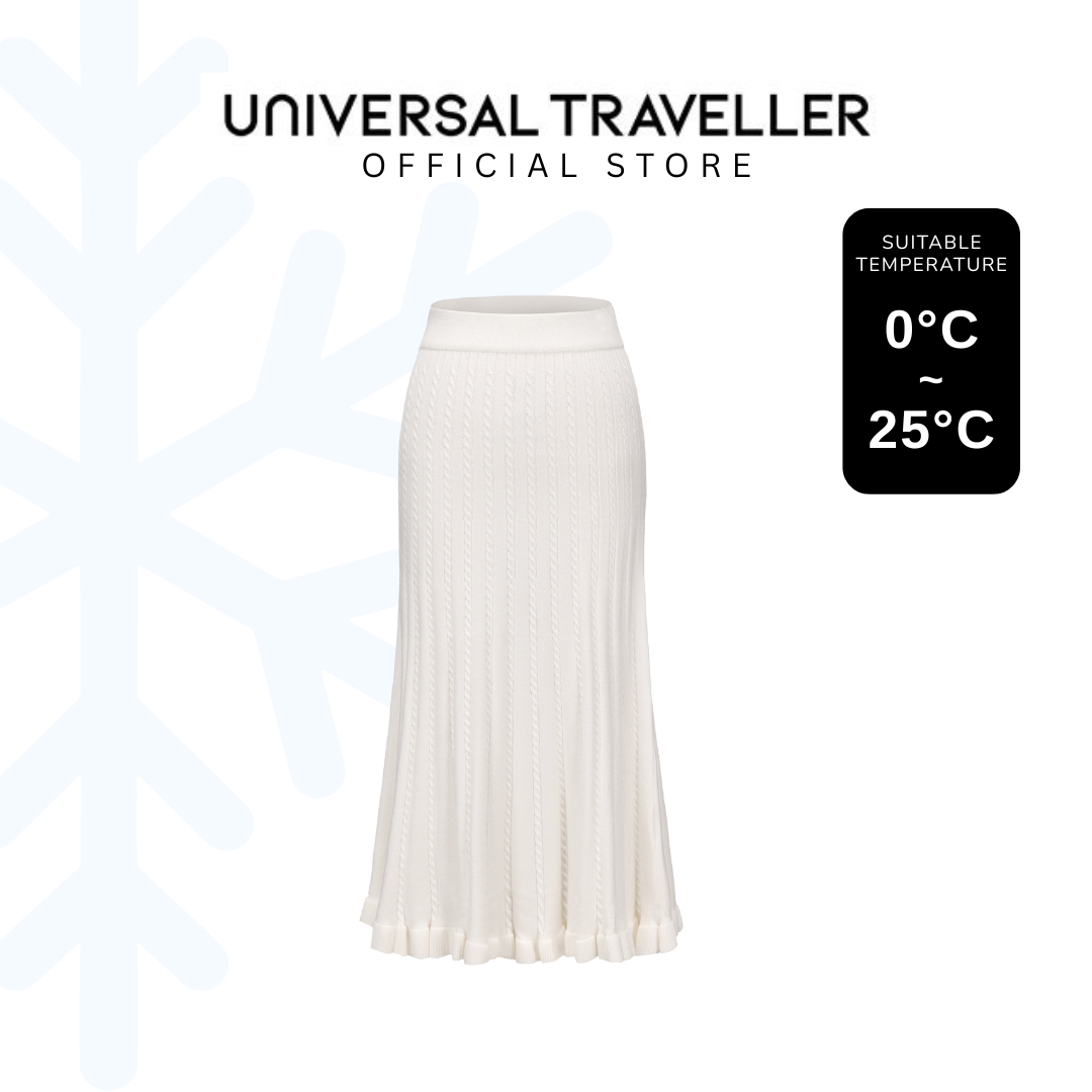 Universal Traveller UNIVERSAL TRAVELER WOMEN KNITTED FLARE SKIRT SKT25115