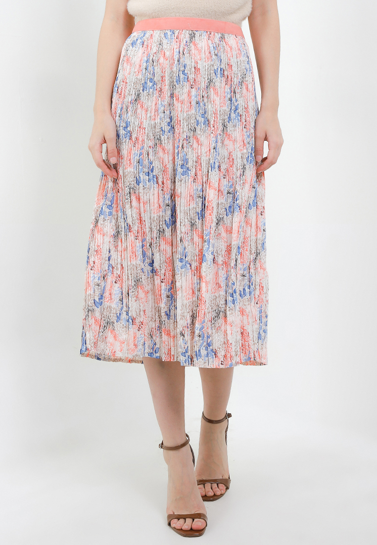 Uptown Girl Flo Print Pleat Skirt