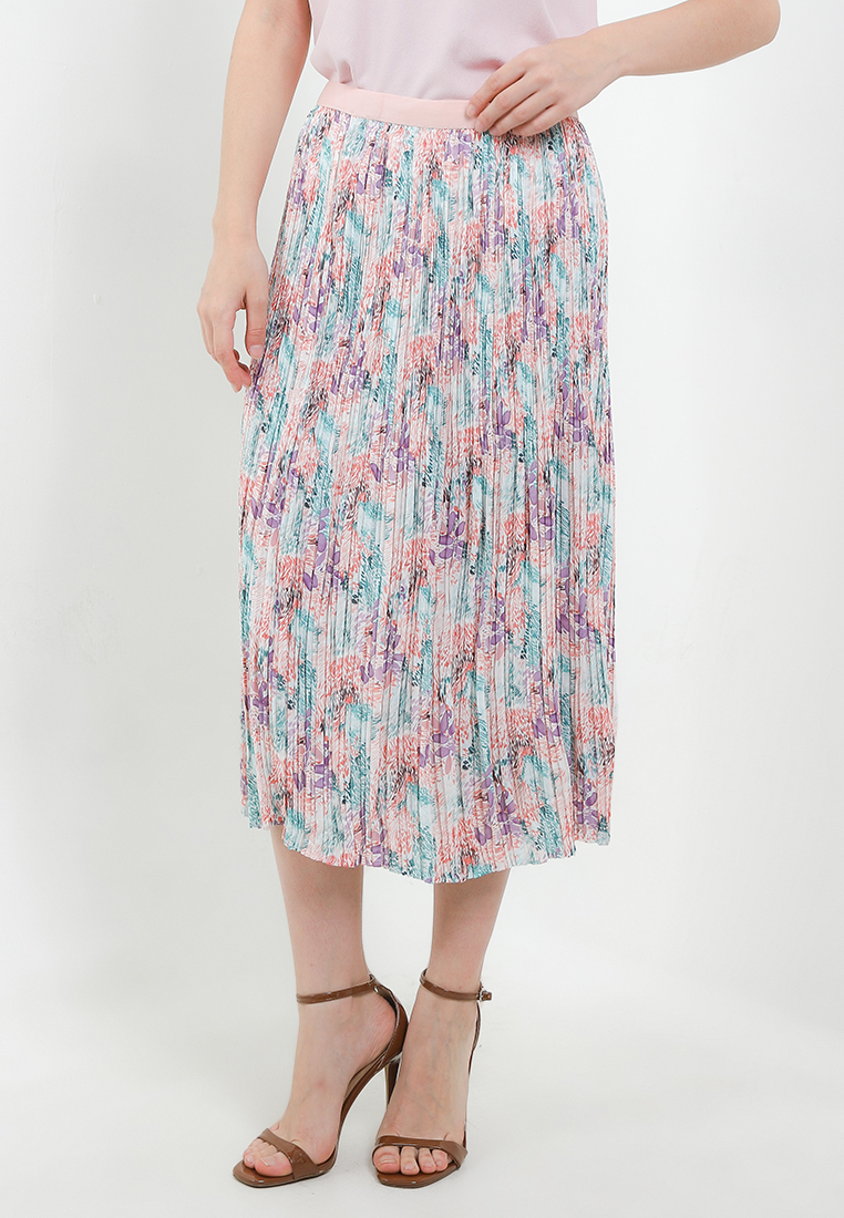 Uptown Girl Flo Print Pleat Skirt