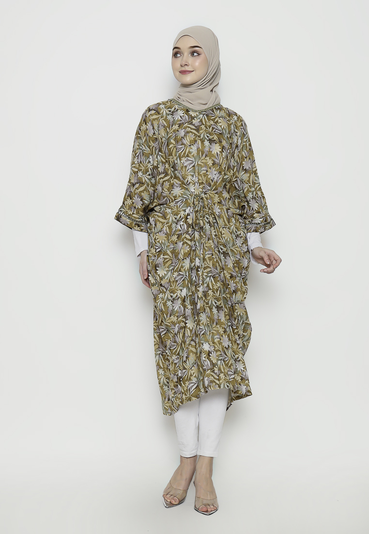 Urban Exchange Dinaya Kaftan Brown - Gamis Kaftan Rayon Brown Warna Brown