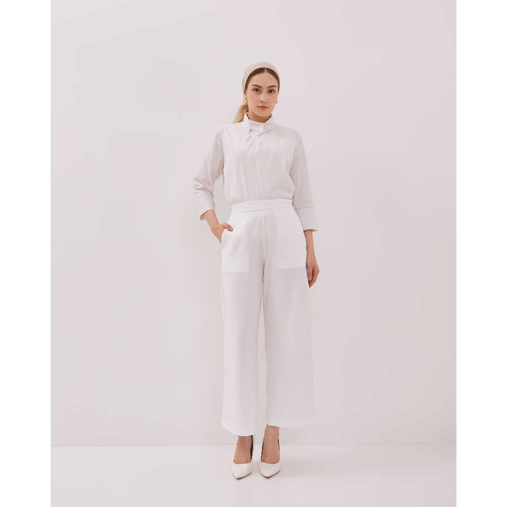 Urban Exchange Gracia Pants White - Celana Panjang Kulot Putih Kasual