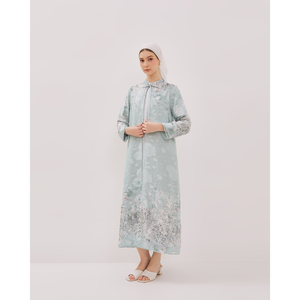 Urban Exchange Gamis Zahra Green - Long Dress Sage Green Premium