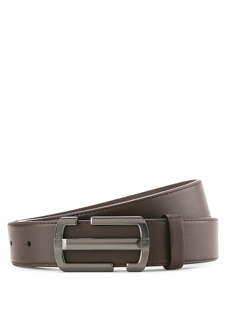 Urban State Icon Plate Buckle Top Grain Leather Belt