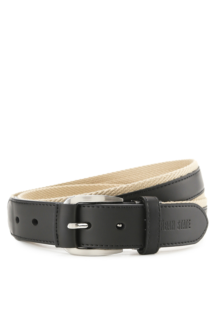 Urban State Canvas Lux Pin Buckle Top Grain Leather Belt