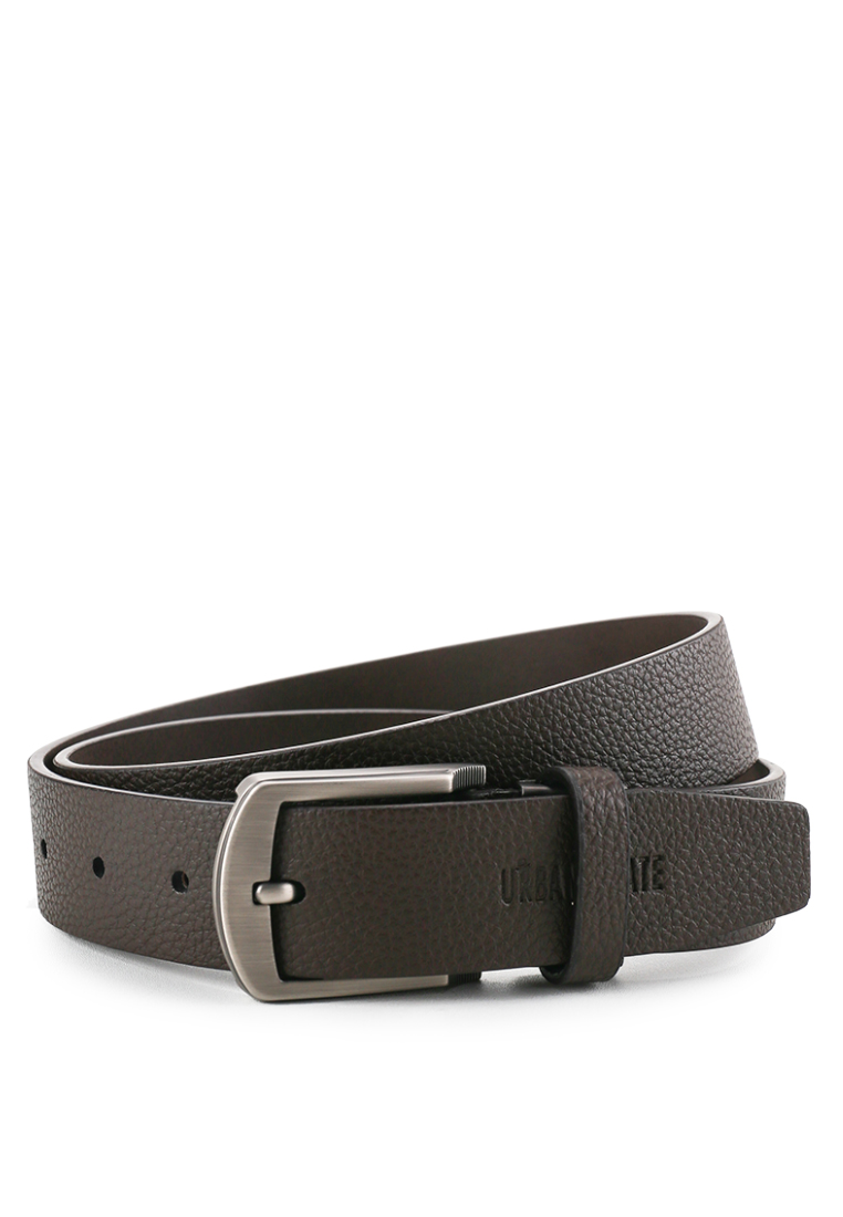 Urban State Rounded Classic Pin Buckle Top Grain Leather Belt