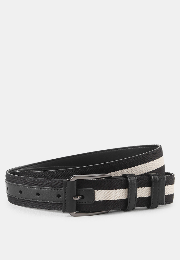 Urban State Avenue Pin Buckle Canvas Top Grain Leather Belt