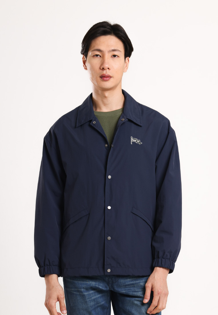 Used Jeans Used 1968 - Windbreaker Jacket Casual Waterproof Regular Fit Navy