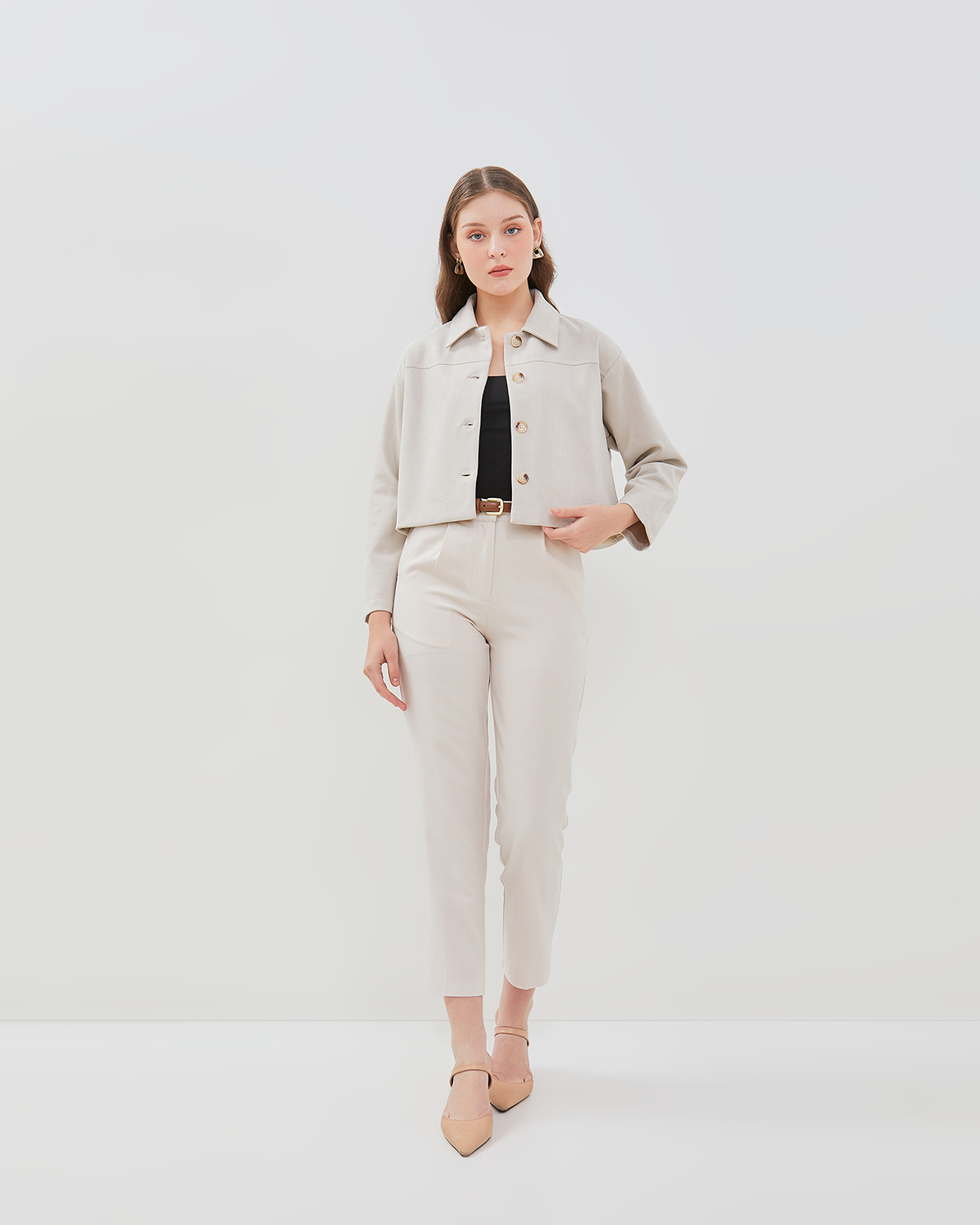 VALINO WOMEN'S CREAM BOXY JACKET
