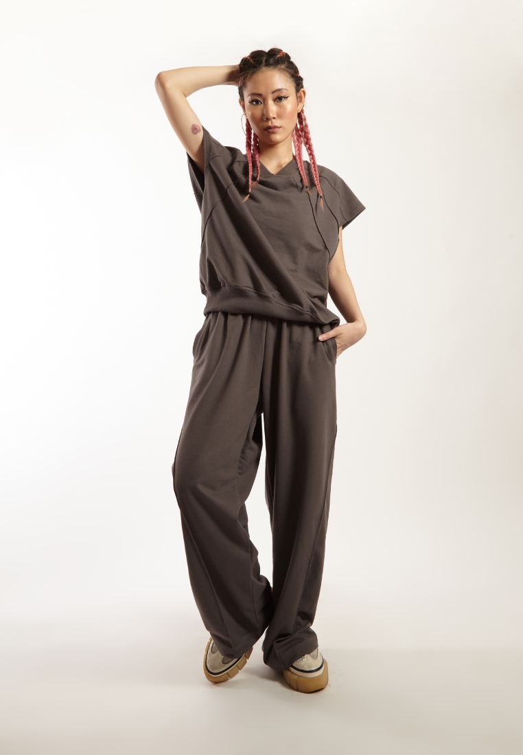 VEDECI X OCWA SAINT OVERSIZED SLEEVELESS TOP ASH GREY