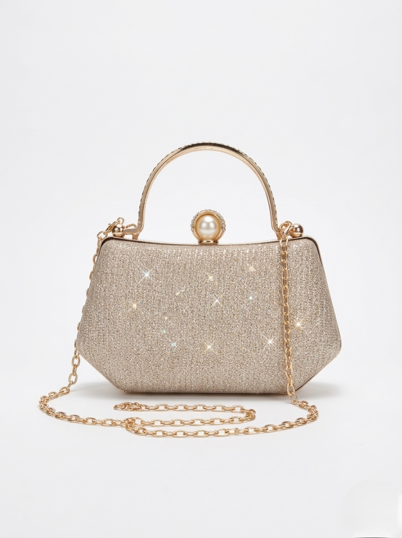 Vedlyn Luvia Tas Pesta Wanita Clutch Simple Elegan – Gold