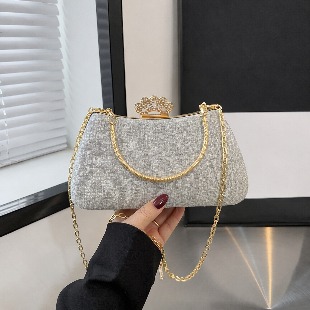 Vedlyn Giana Tas Pesta Clutch Gliter Mewah Wanita – Silver
