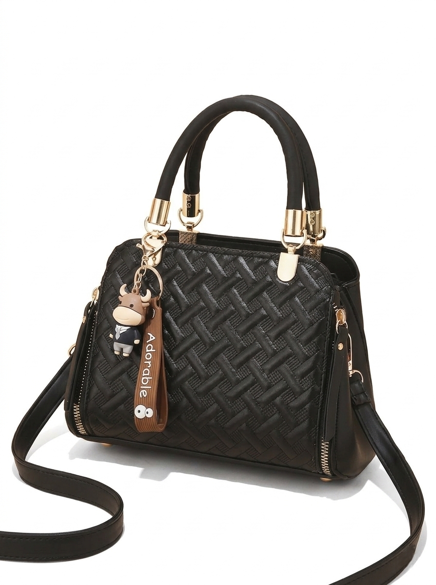 Vedlyn Belia Hand Bag Wanita include tali panjang - Black