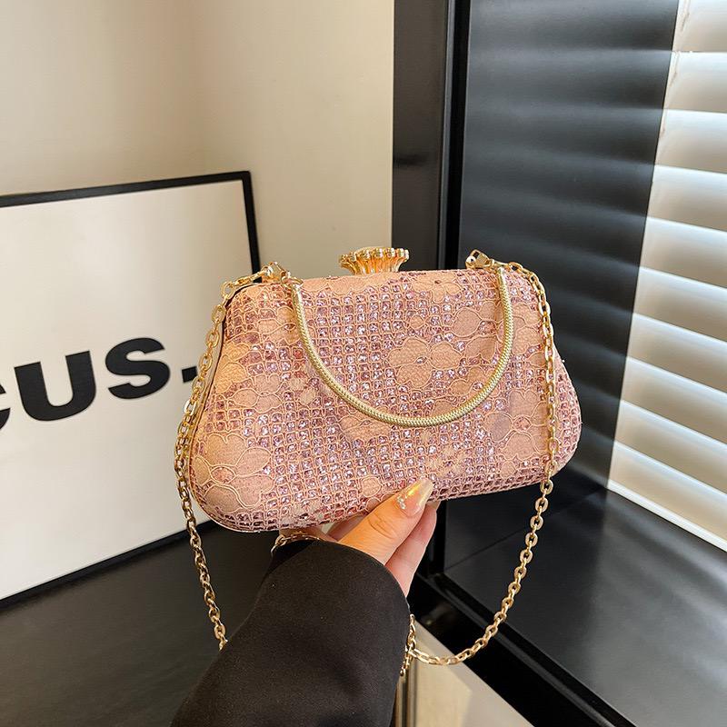 Vedlyn Clarisse Tas Pesta Wanita Clutch Brokat Stylish – Pink