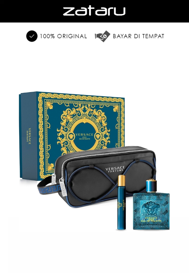 Versace Eros Man EDP Gift Set with Pouch (Parfum Pria)