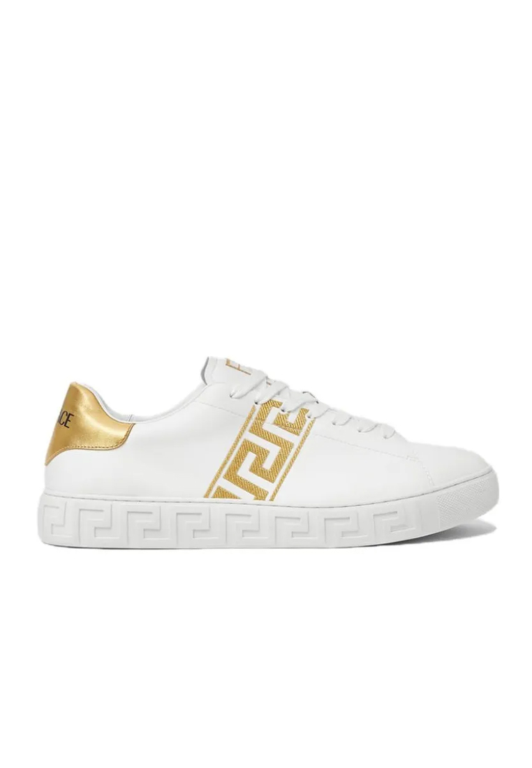 VERSACE Men's Greca Embroidered Low-Top Sneakers 10144601A00776 2W110