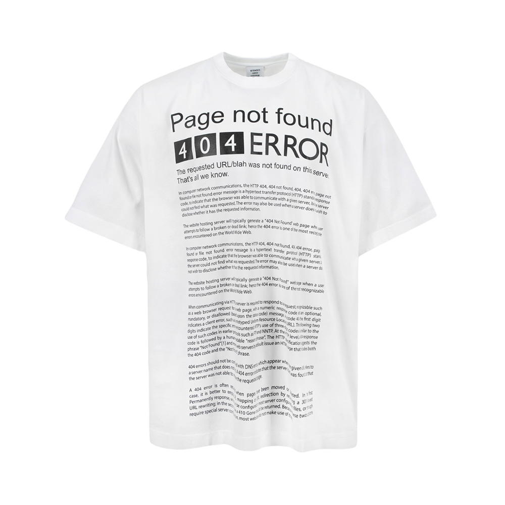 Vetements [9.9ANTI GAYA] Page Not Found T-Shirt White
