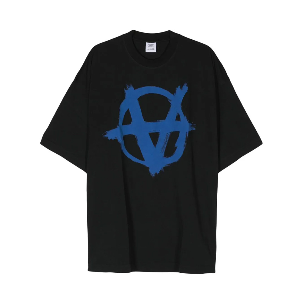 Vetements Double Anarchy T-Shirt Black Blue
