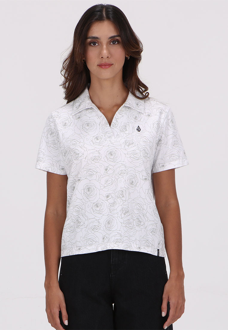 Volcom GPL STONE AND ROSES SHORT SLEEVE POLO WHITE