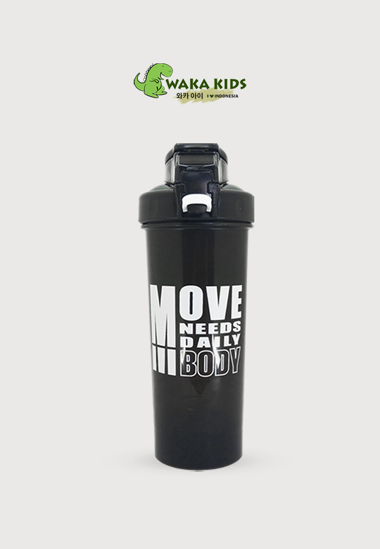Wakakids Botol Minum Plastik Olahraga Portable Sport Bottle Shaker dengan Mixer Ball BPA Free 800ml 