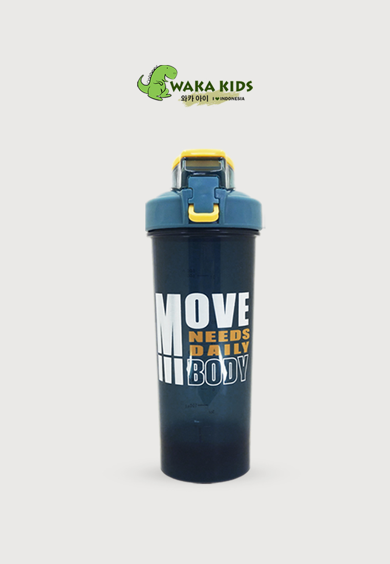 Wakakids Botol Minum Plastik Olahraga Portable Sport Bottle Shaker dengan Mixer Ball BPA Free 800ml 