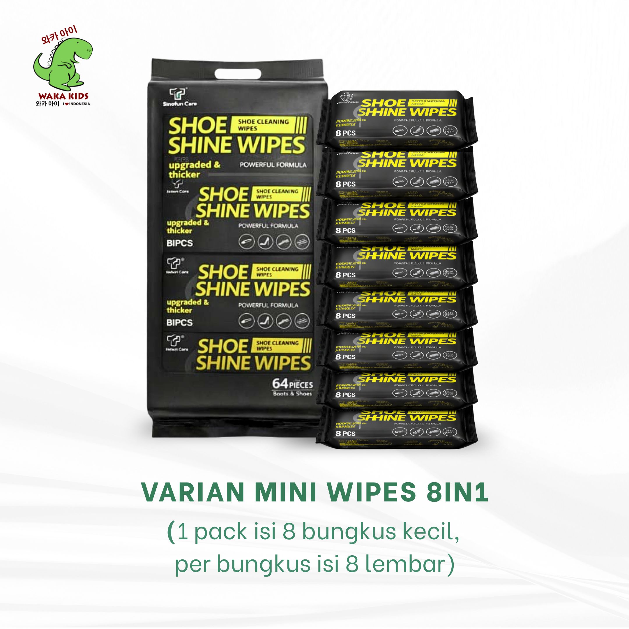Wakakids Tisu Basah Pembersih Sepatu Praktis Portable Shoe Cleaning Mini Wipes 8in1 Venrc