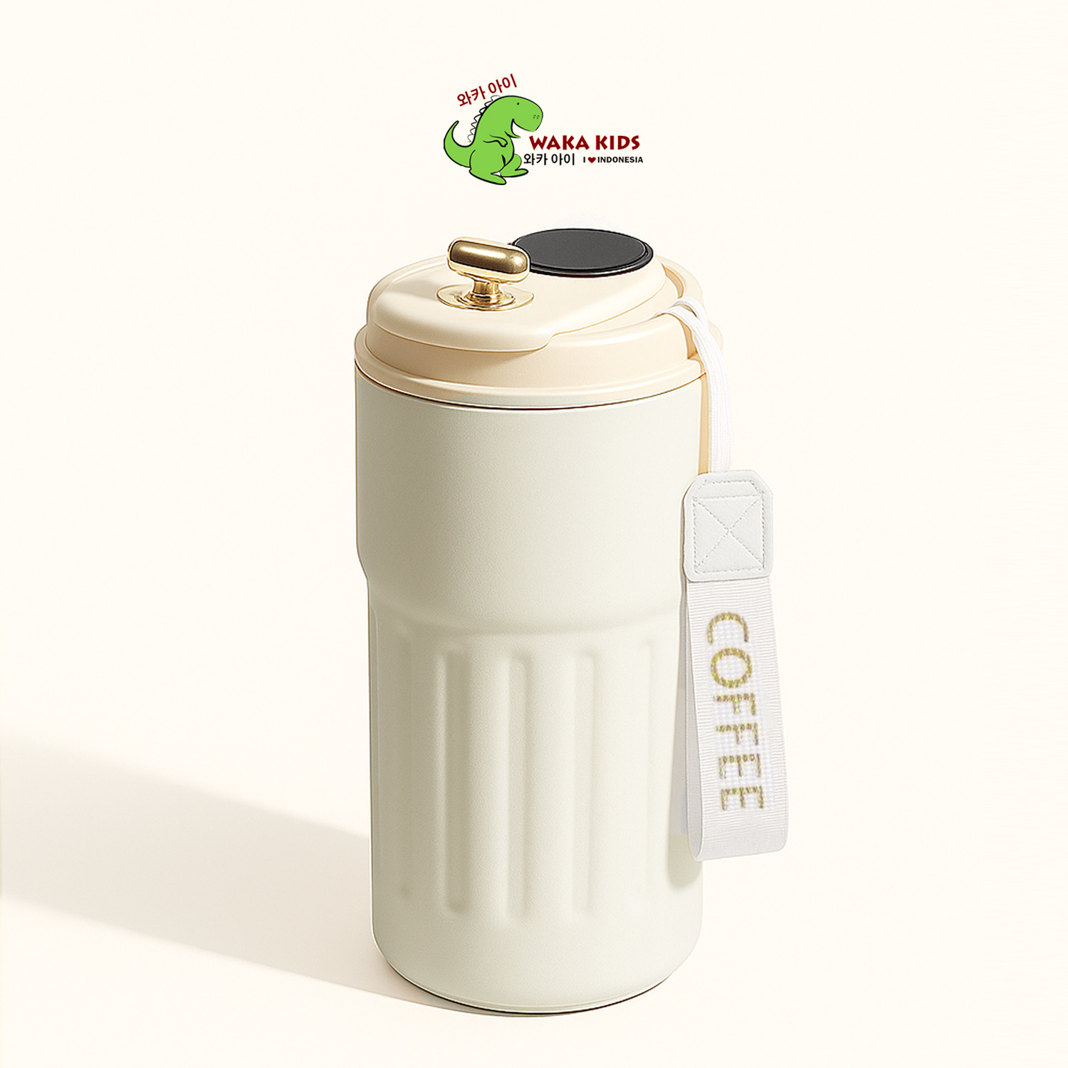Wakakids Gelas Termos Stainless Steel Vacuum Coffee Mug Tumbler Cup Suhu Digital LED 460ml K136 Venr