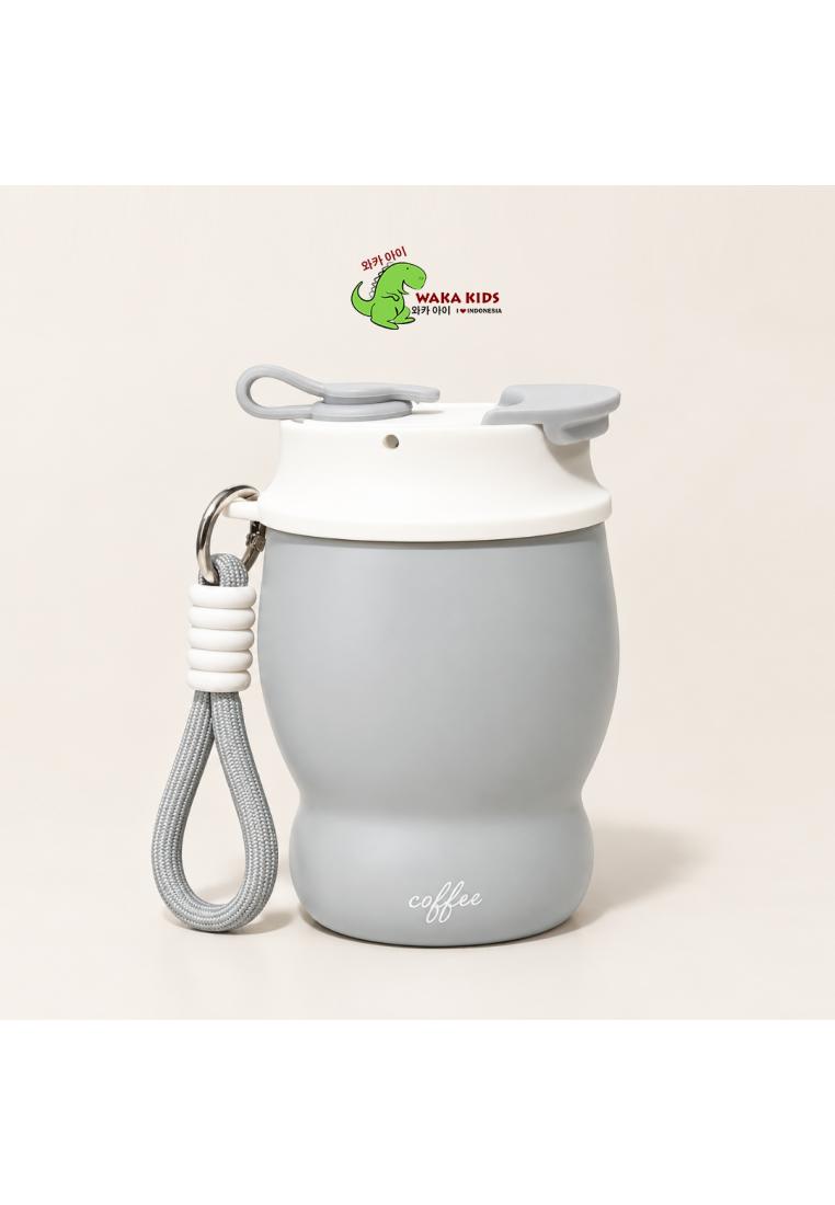 Wakakids Termos Kopi Tumbler Mini Mug Coffee Cup Stainless Steel dengan Tali Gantung 280ml KW70098 V
