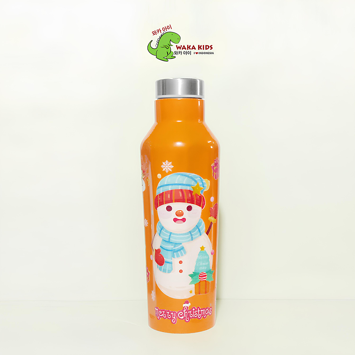 Wakakids Botol Minum Termos Stainless Steel Tumbler Merry Christmas Kado Natal 500ml K2059 Venrc Ora