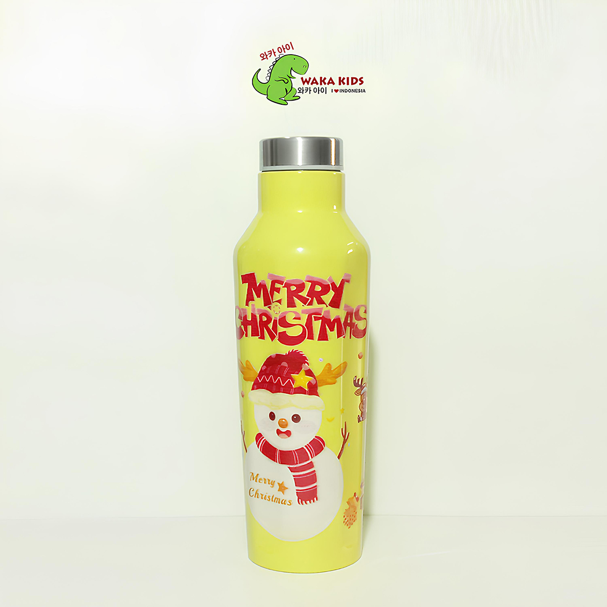 Wakakids Botol Minum Termos Stainless Steel Tumbler Merry Christmas Kado Natal 500ml K2059 Venrc Kun
