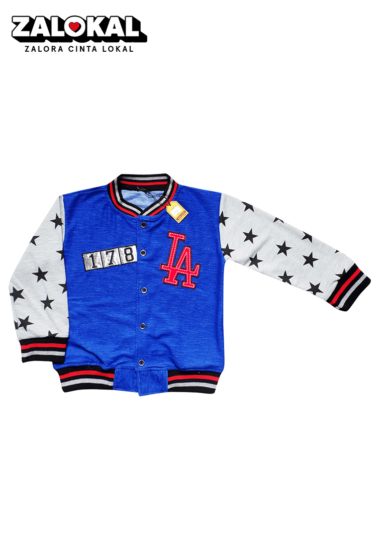 Wakakids Pakaian Bayi Anak Laki Laki Baju Atasan Jaket Varsity Motif LA Usia 6 Bulan Hingga 3 Tahun 
