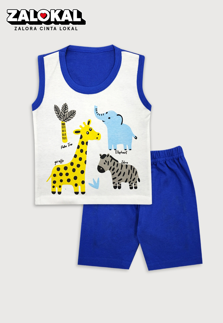 Wakakids Setelan Bayi Anak Singlet Animals 3864