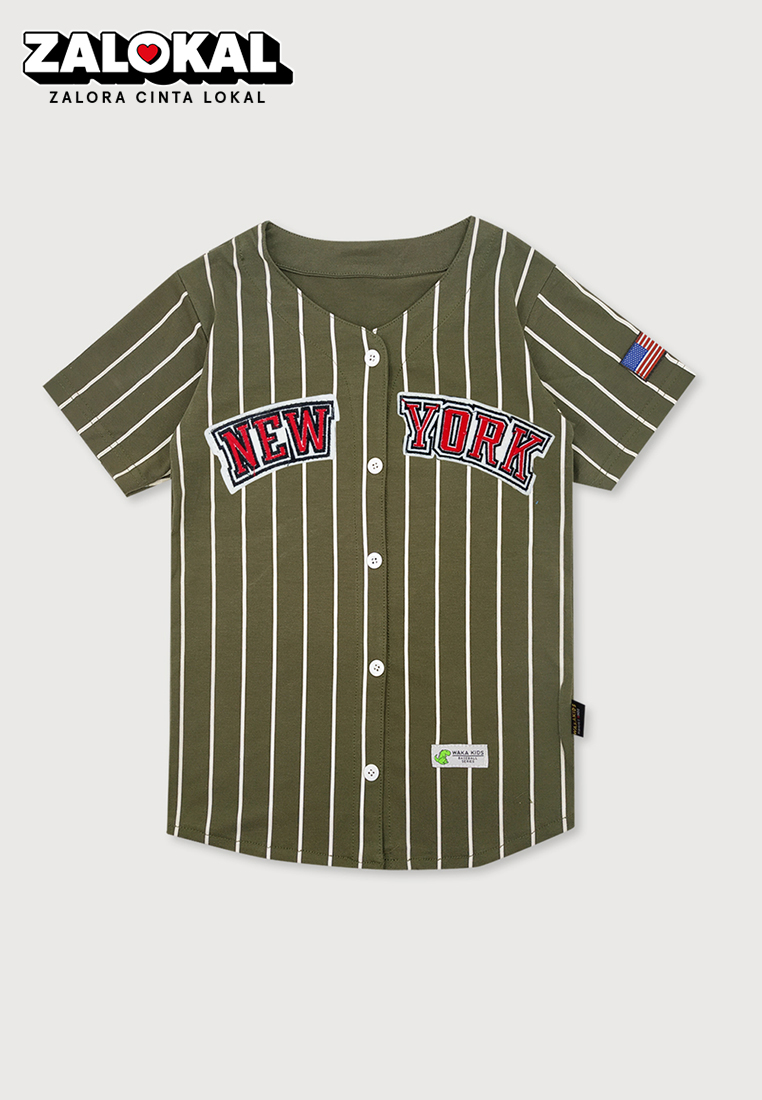Wakakids Atasan Kaos Jersey Baju Baseball Anak Laki Laki Usia 1 Tahun Hingga 7 Tahun 3925 WKATS Army