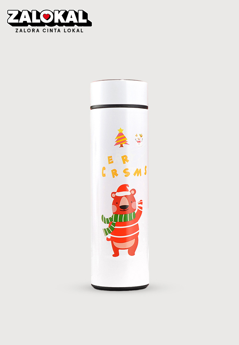 Wakakids Botol Minum Termos Stainless Steel Vacuum Cup Tumbler Motif Merry Christmas 500ml Hadiah Na