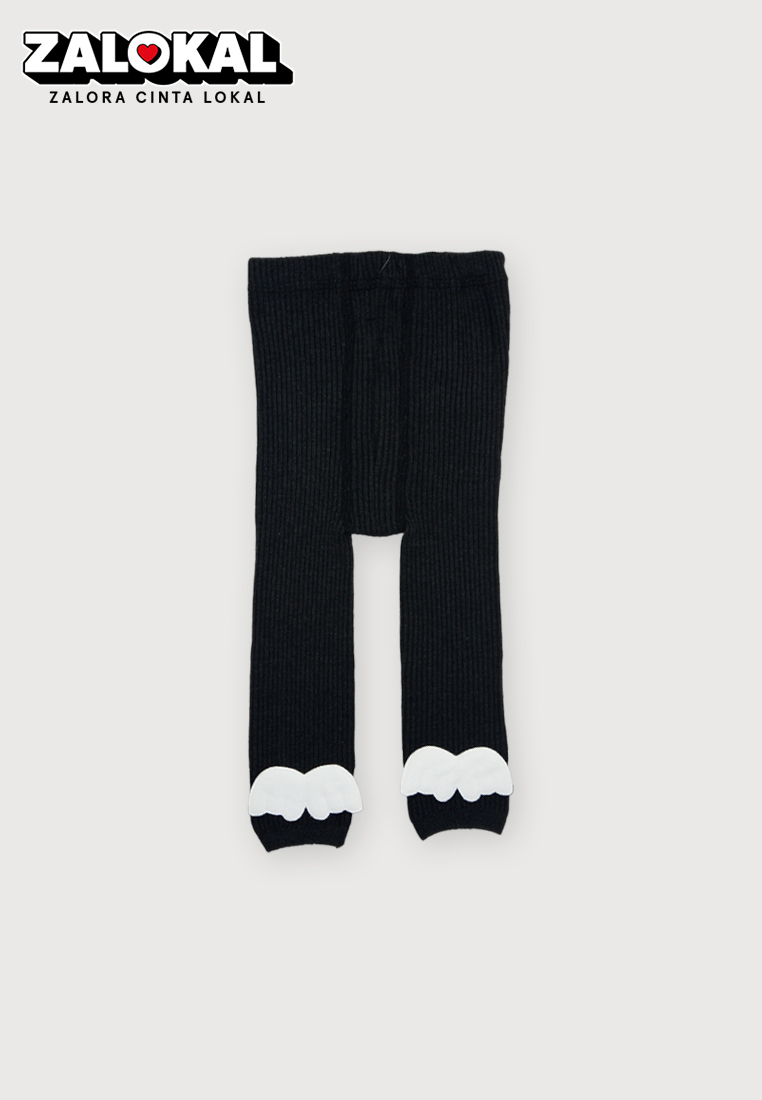 WAKAKIDS Celana Legging Bayi Anak Perempuan Rajut Cotton Knit Rib Motif Sayap Wings 3D Import 4323 V