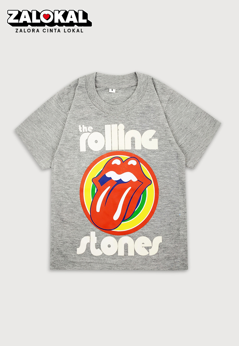 Wakakids Baju Atasan Kaos Anak Laki Laki Usia 1 Tahun Hingga 7 Tahun T-shirt Motif Rolling Stone 385