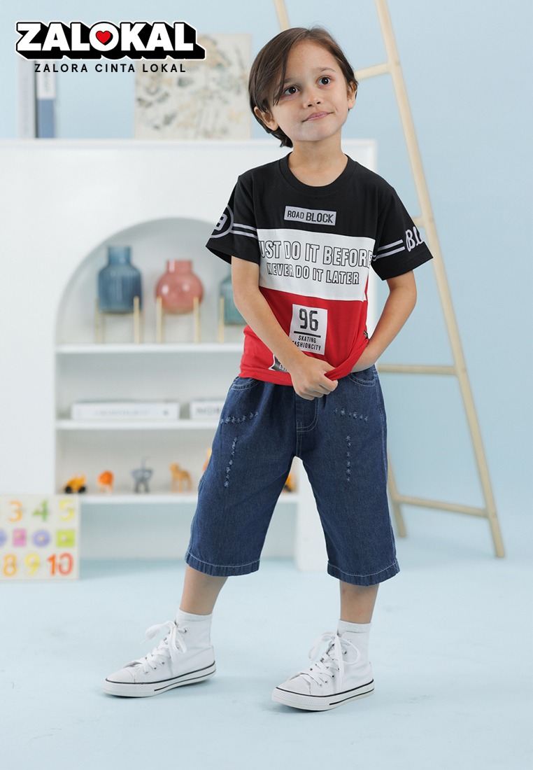 Wakakids Baju Atasan Kaos Anak Laki Laki Usia 1 Tahun Hingga 4 Tahun T-shirt Motif Just Do It 3936 M