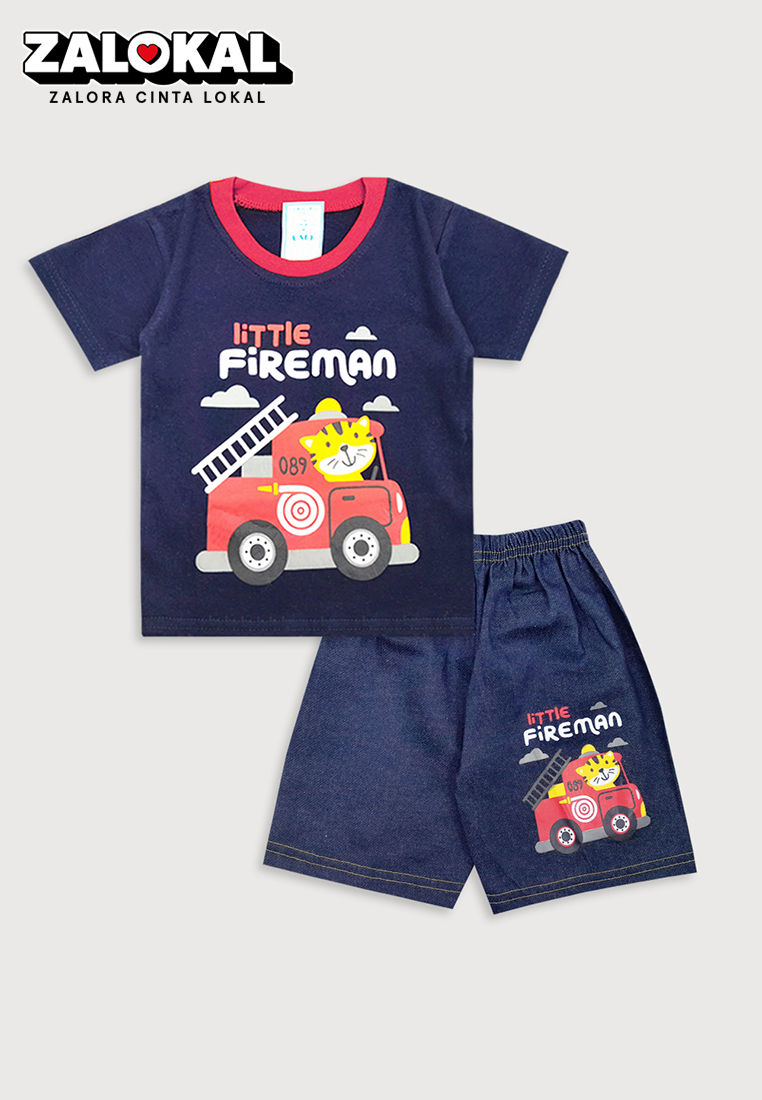Wakakids Baju Bayi Anak Laki Laki Setelan Celana Jeans 3444 Navy