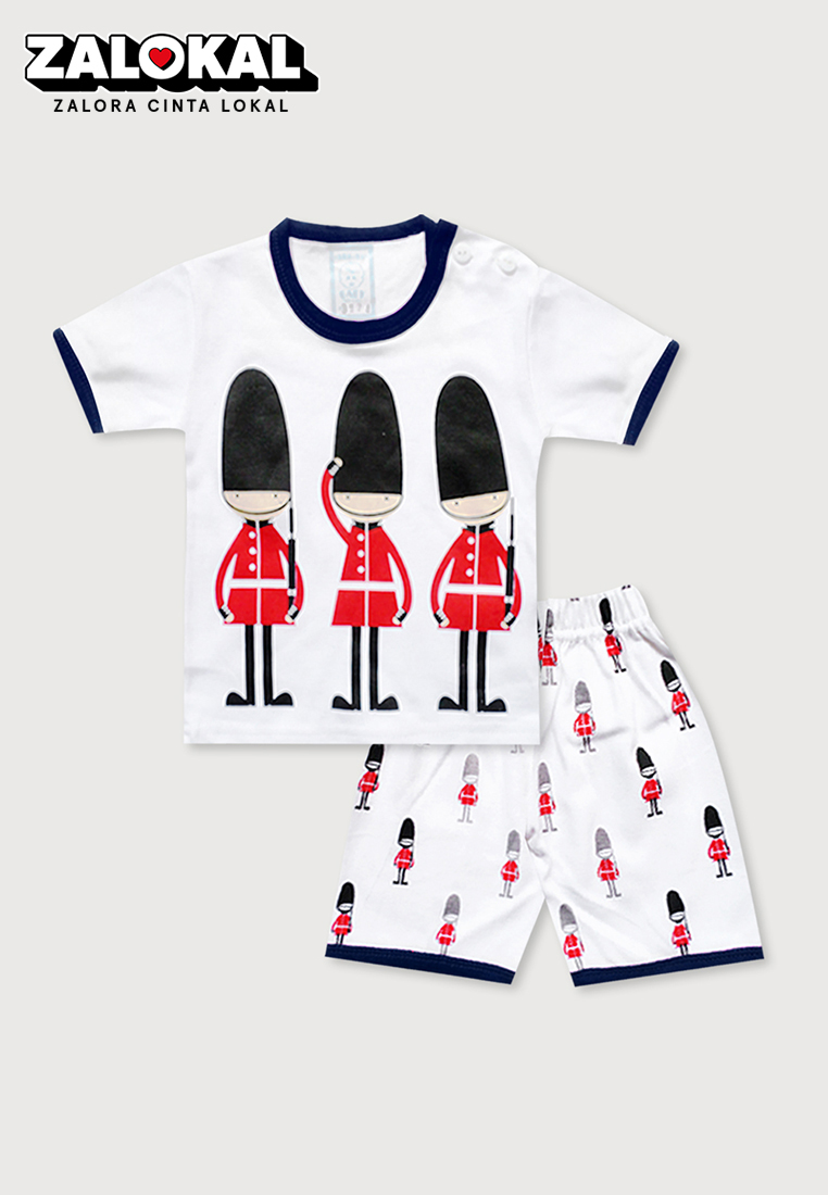 Wakakids Setelan Bayi Anak Laki Laki Usia 0 Bulan Hingga 6 Bulan Motif London Guards 3174 Navy