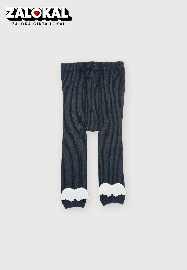 WAKAKIDS Celana Legging Bayi Anak Perempuan Rajut Cotton Knit Rib Motif Sayap Wings 3D Import 4323 V