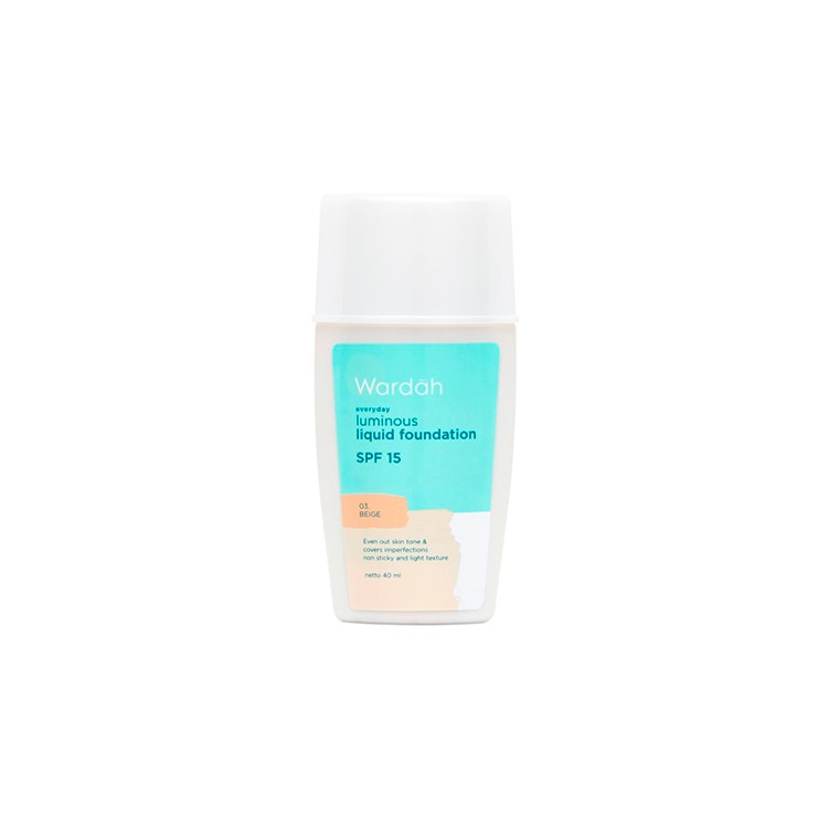 Wardah Luminous Liquid Foundation 03 Beige 40ml  (143831)