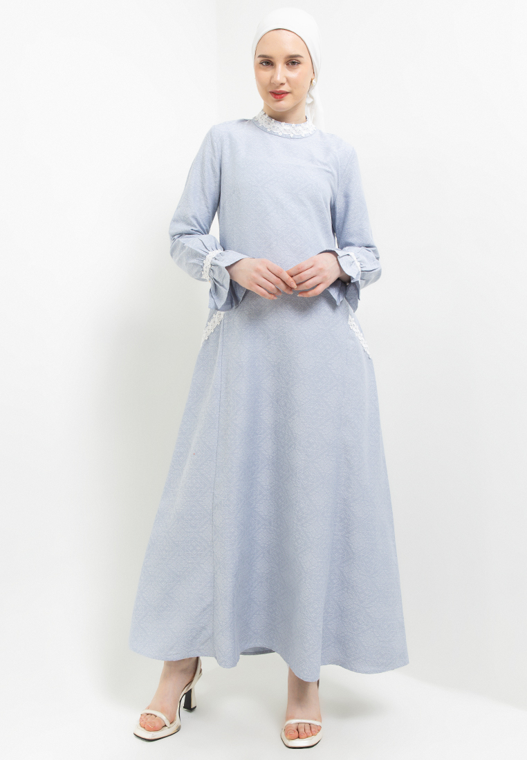 WHITE|MODE Dress Maxi Yorina Ash Blue - Karly Dresses