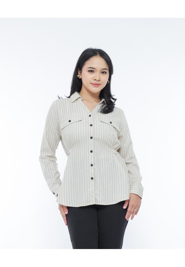 WHITE|MODE KEMEJA LINEN - Qwenyta Shirts