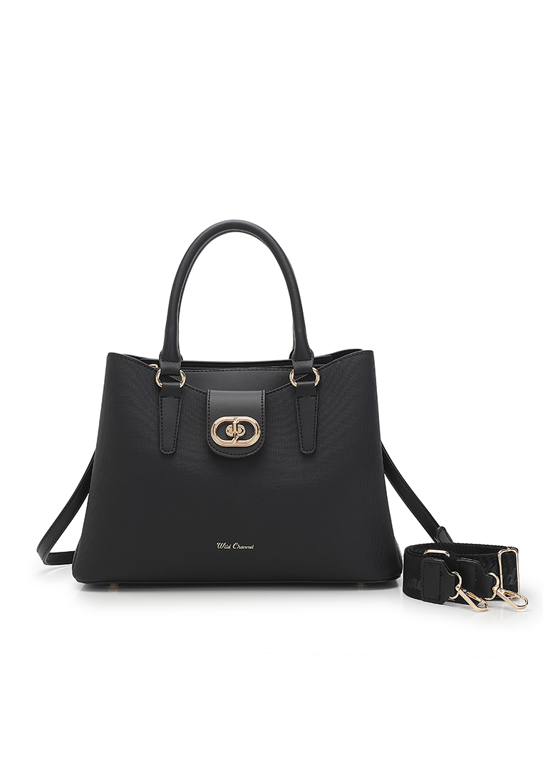 Wild Channel Women's Top Handle Bag / Sling Bag / Crossbody Bag (Tas Selempang / Tas Tangan) - Hitam