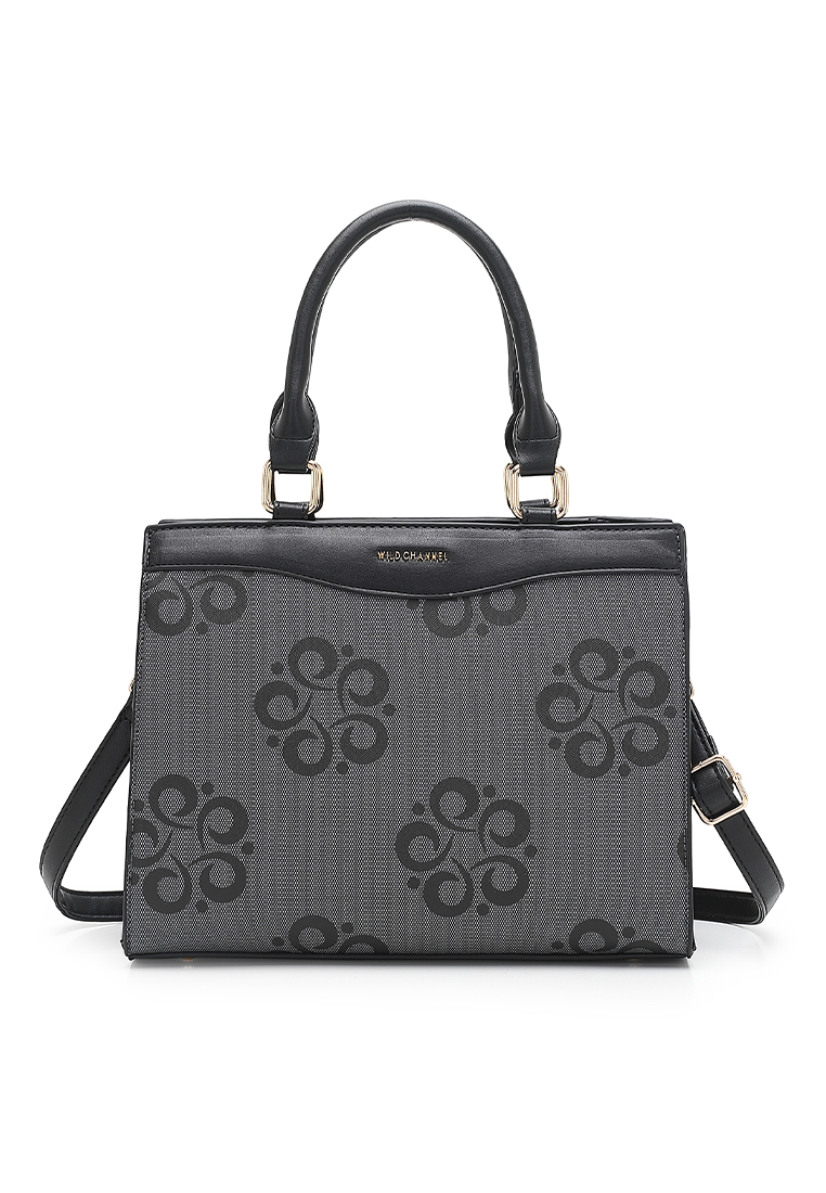 Wild Channel Women's Monogram Top Handle Bag / Sling Bag / Crossbody Bag (Tas Tangan / Tas Selempang