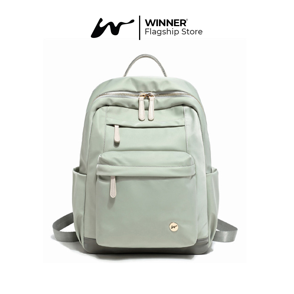 WINNER Tas Ransel Laptop 15,6 inch Oxford Anti-Air Backpack Korean Style (T14-011) - Warna Hijau 15,
