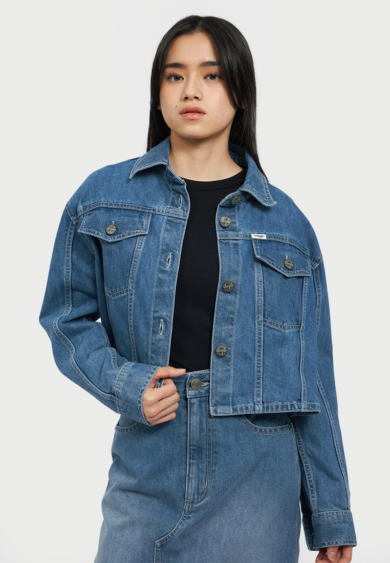 Wrangler Jacket Denim Oversized Crop DMJKT 03A25