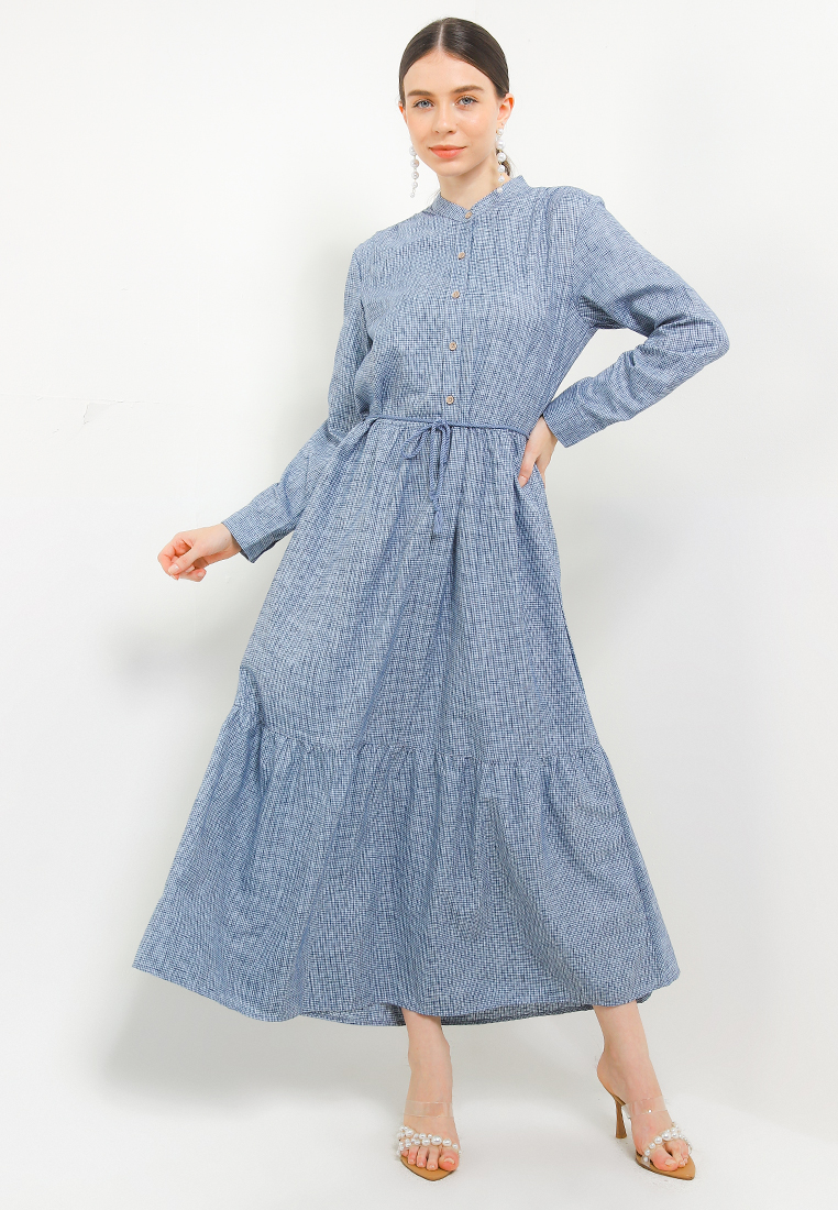 X-EIGHT Gamis Motif Kotak Kecil - Fritha Dresses