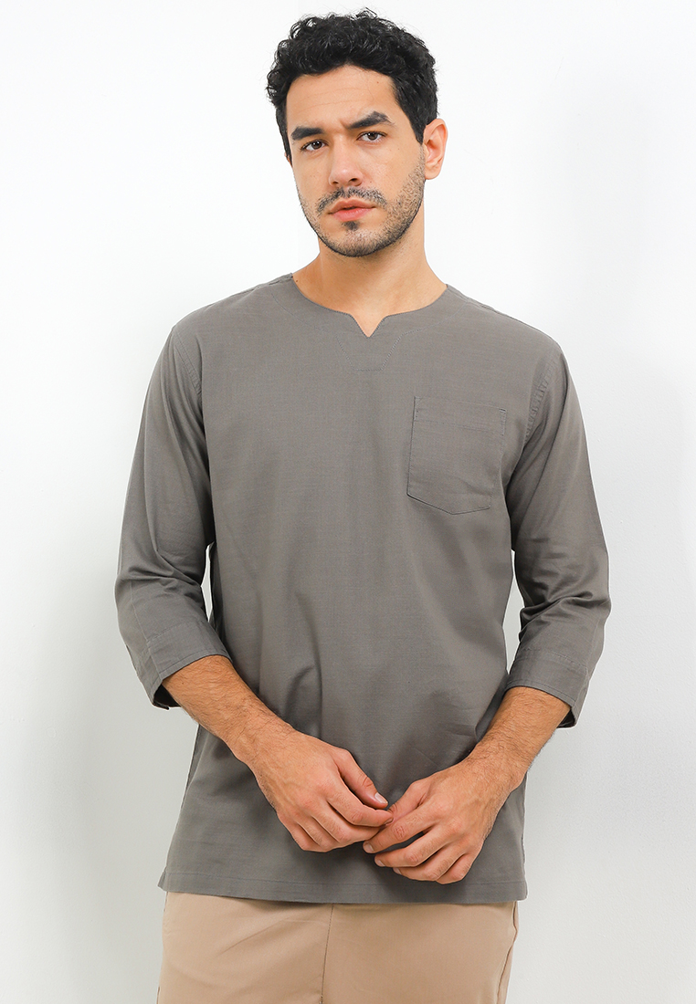 X-EIGHT Kemko Dobby Slub Lengan 3/4 - Vince T-Shirts