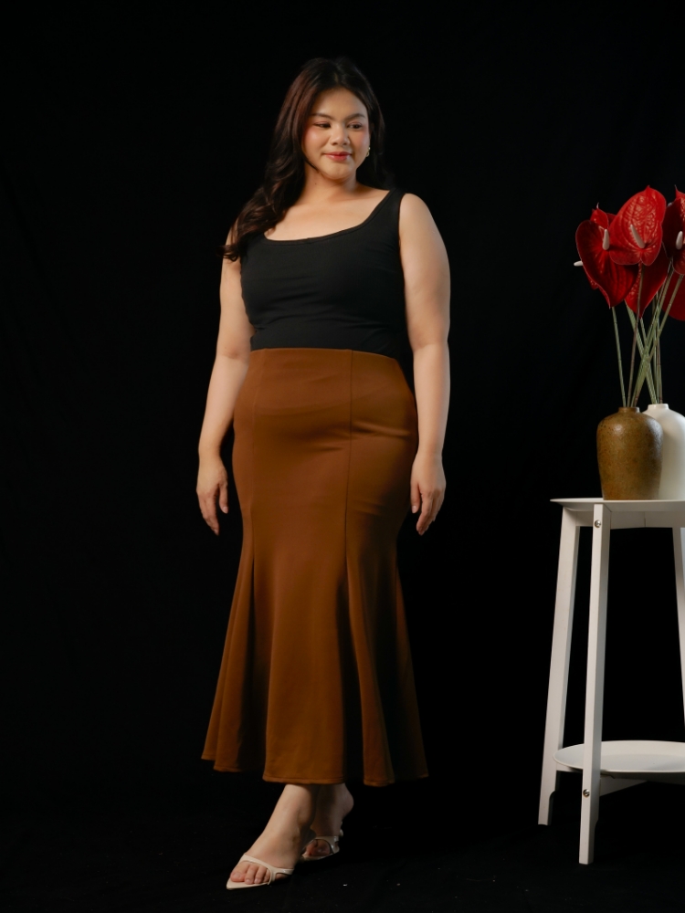 xtramiles Ladies plus size skirt rue skirt burnt caramel burnt caramel