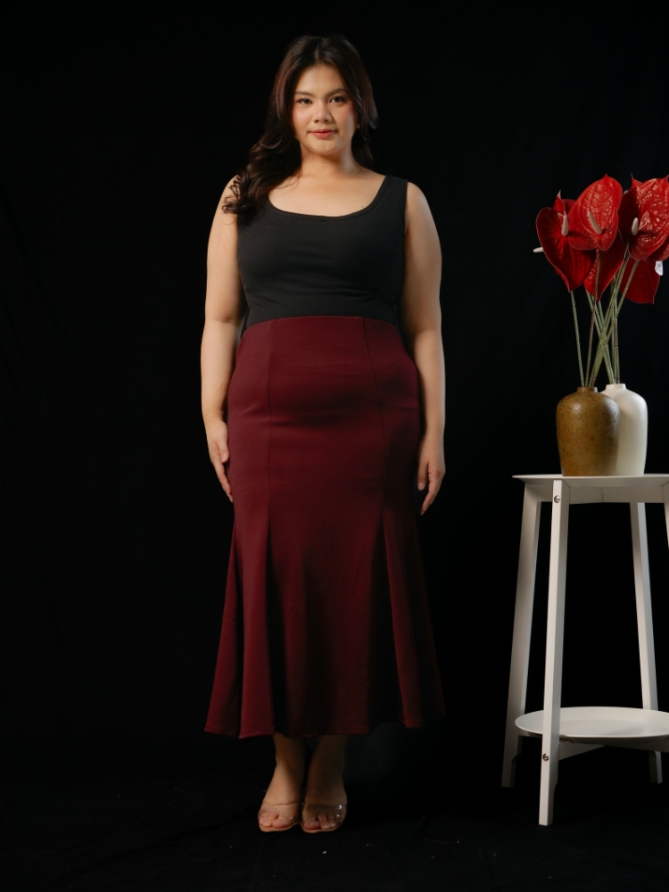 xtramiles Ladies plus size skirt rue skirt dark cherry dark cherry